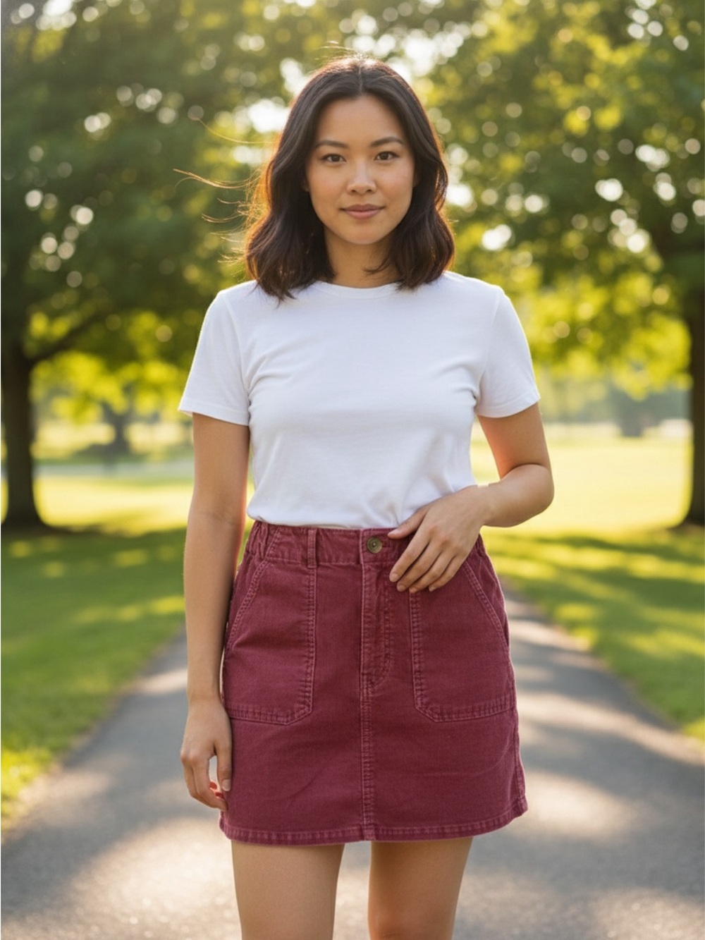 American Eagle Outfitters Corduroy Mini Skirt in Rose